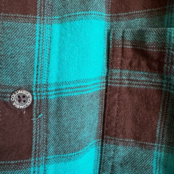 Columbia Teal and Black Plaid Men's Shirt - Picture 4 of 5